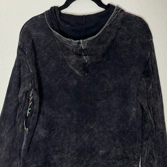 Rising Tide Patchwork Embroidered Zip Up Jacket Large Gray Multicolor Boho - Picture 14 of 16